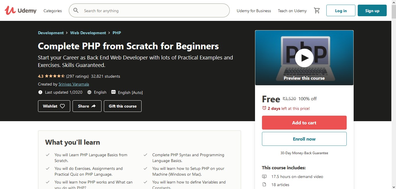 Complete PHP from Scratch for Beginners