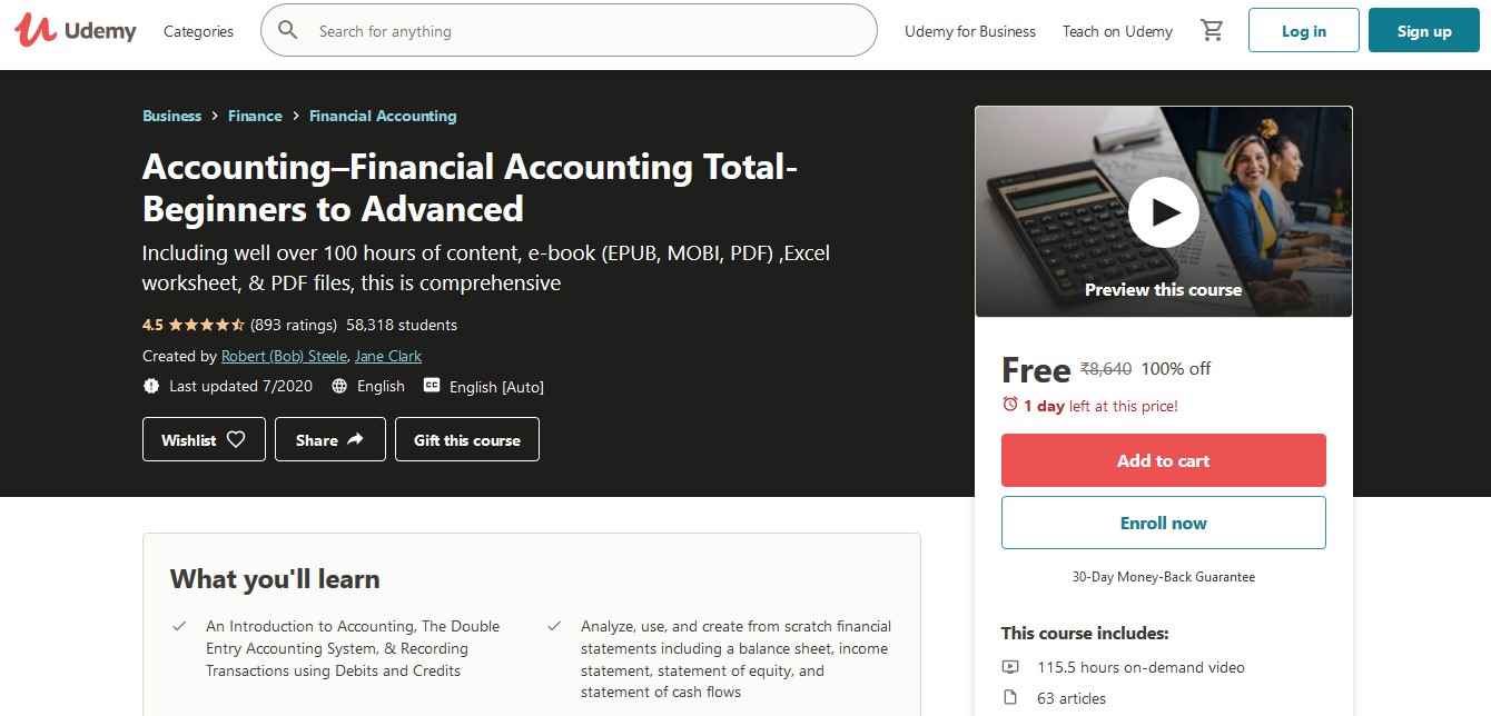 Accounting–Financial Accounting Total-Beginners to Advanced – Enroll Now