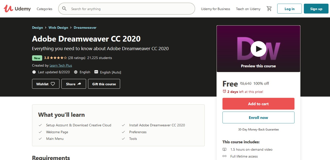 Adobe Dreamweaver CC 2020 Online Course – Enroll Now