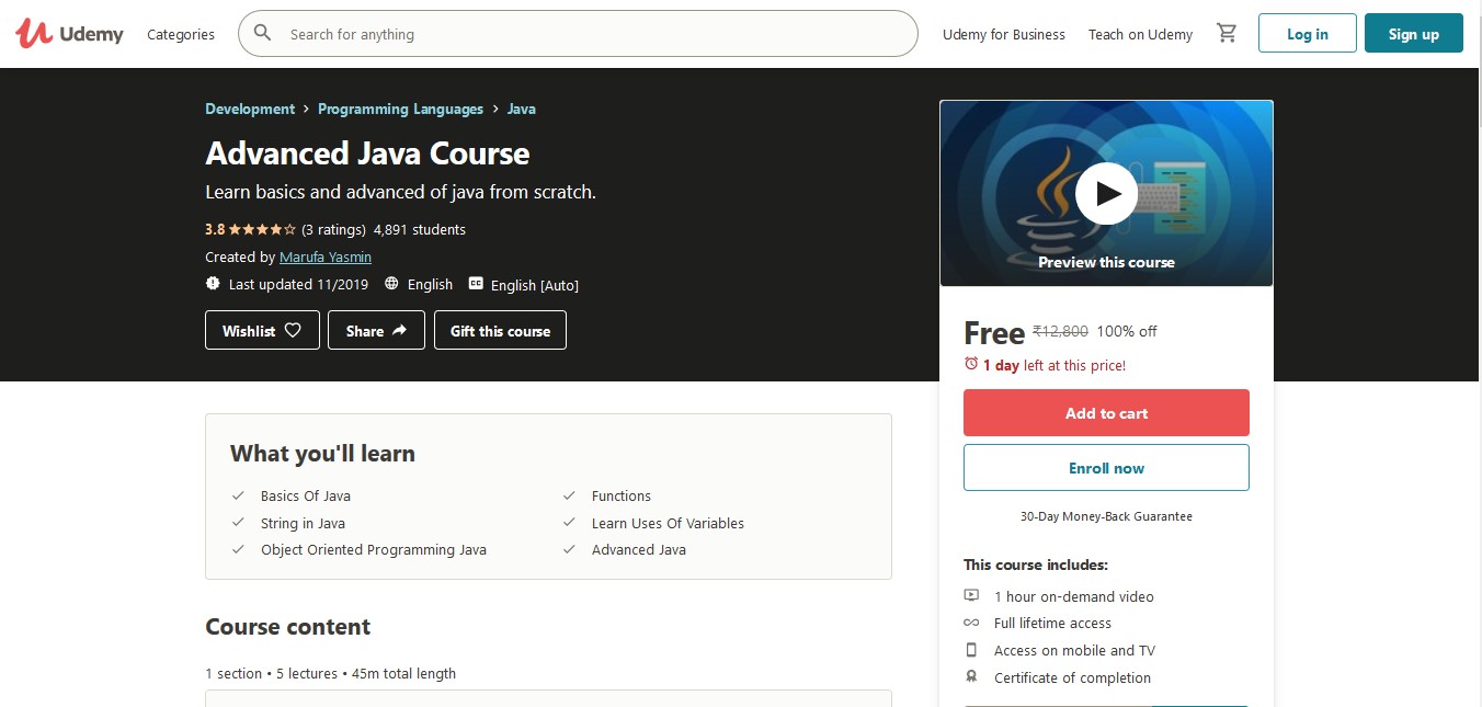 Advanced Java Course Udemy – Enroll Now