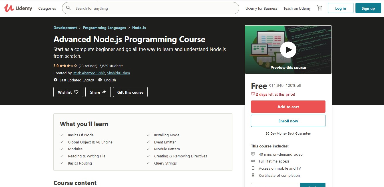 Advanced Node.js Programming Course