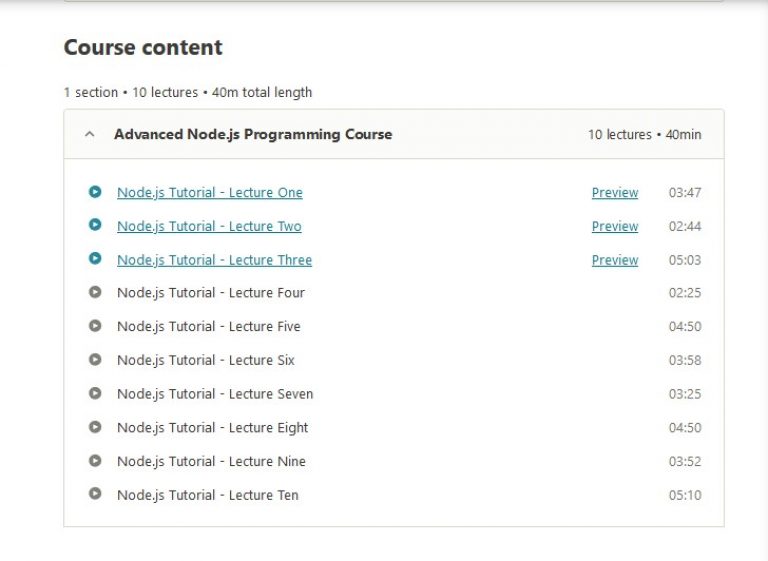 Advanced Node.js Programming Courses