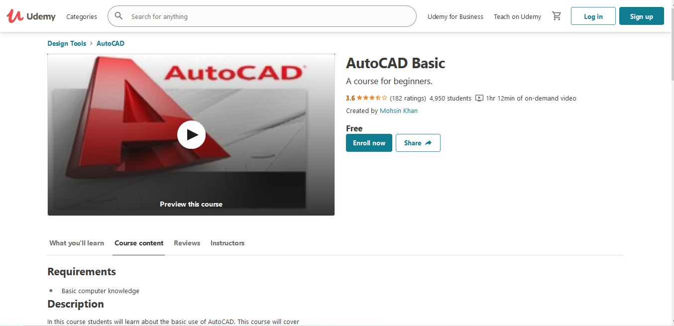 AutoCAD Basic Udemy Course