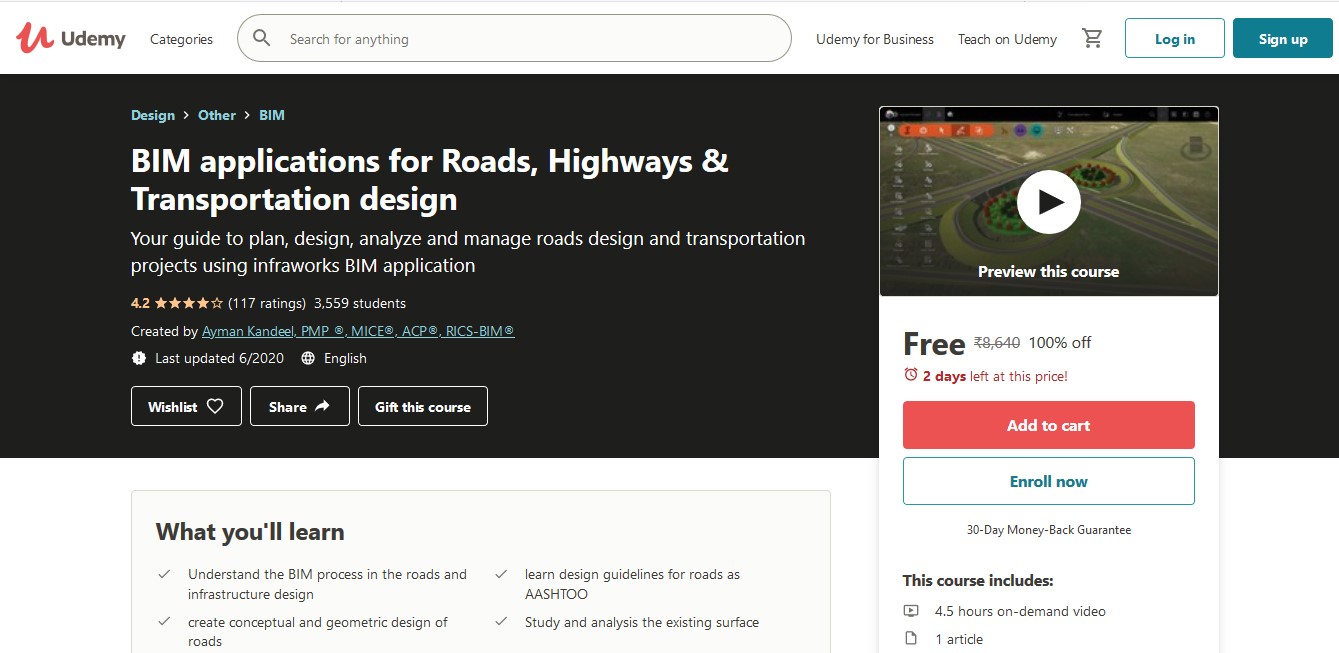 BIM applications for Roads, Highways & Transportation design