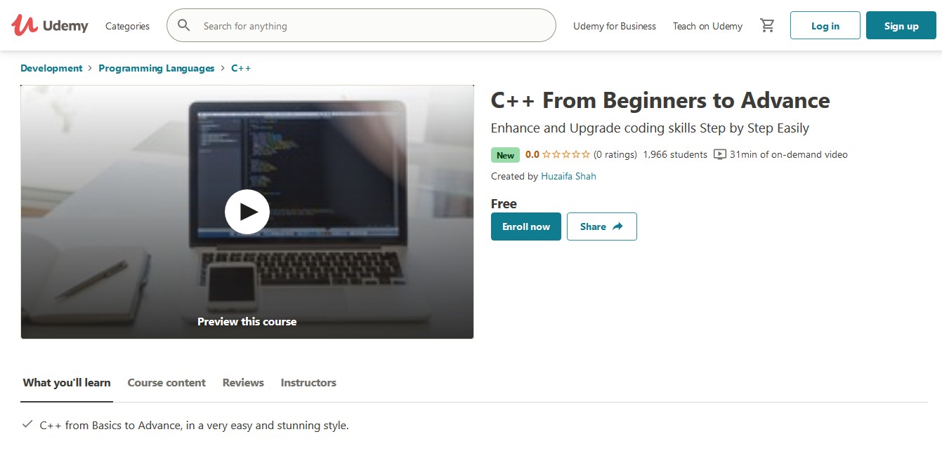 C++ From Beginners to Advance Course 1 C++ From Beginners to Advance Course