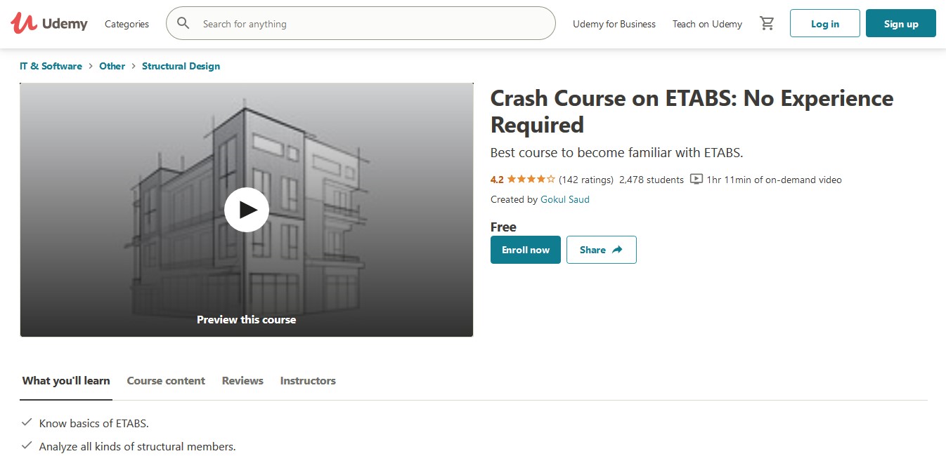 Crash Course on ETABS No Experience Required