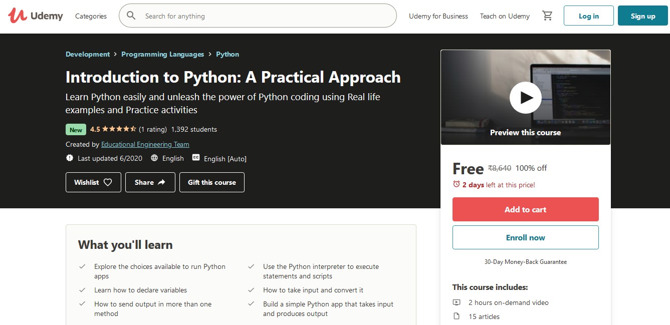 Introduction to Python A Practical Approach