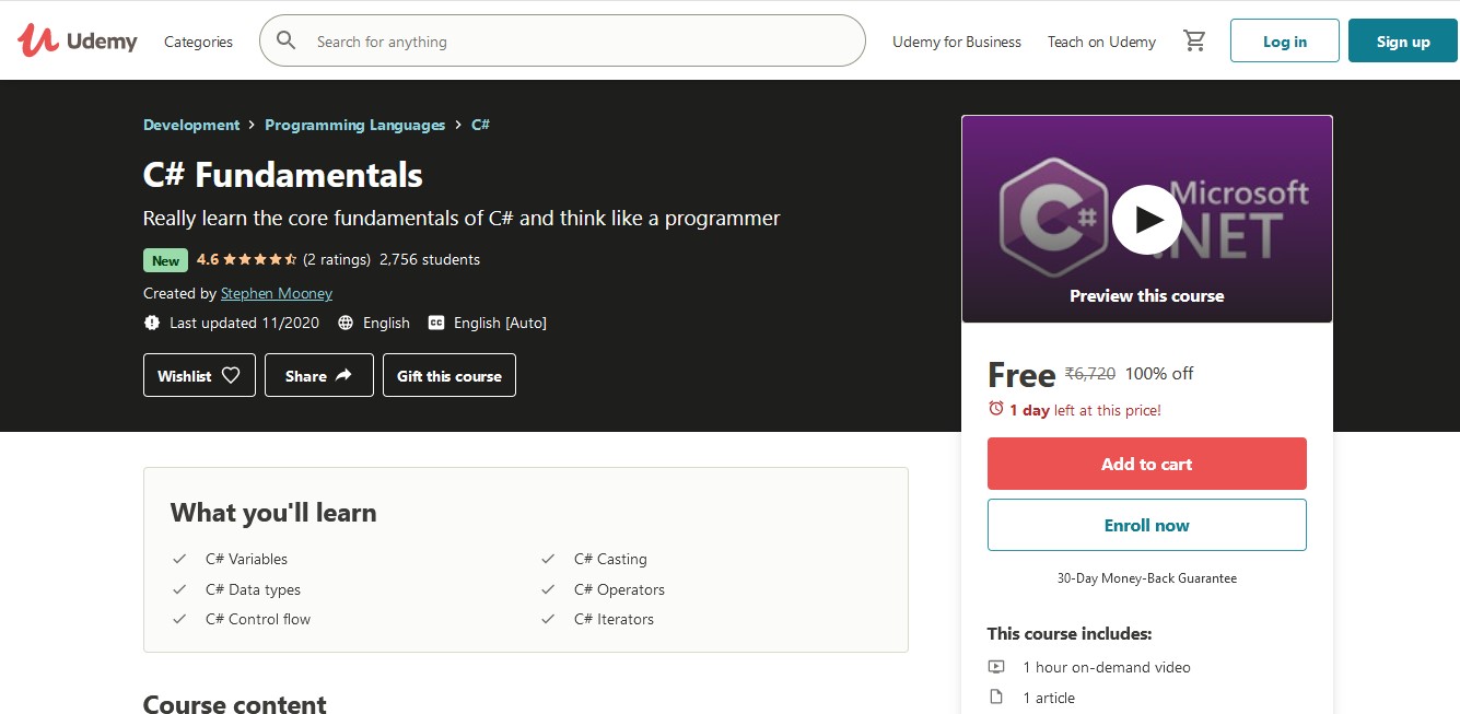 C# Fundamentals Course 1 C# Fundamentals Course
