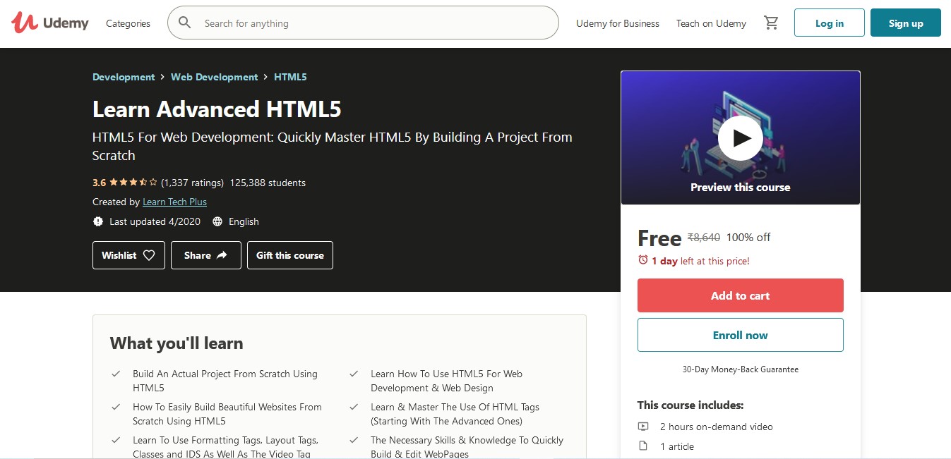 Learn Advanced HTML5 Course – Enroll Now